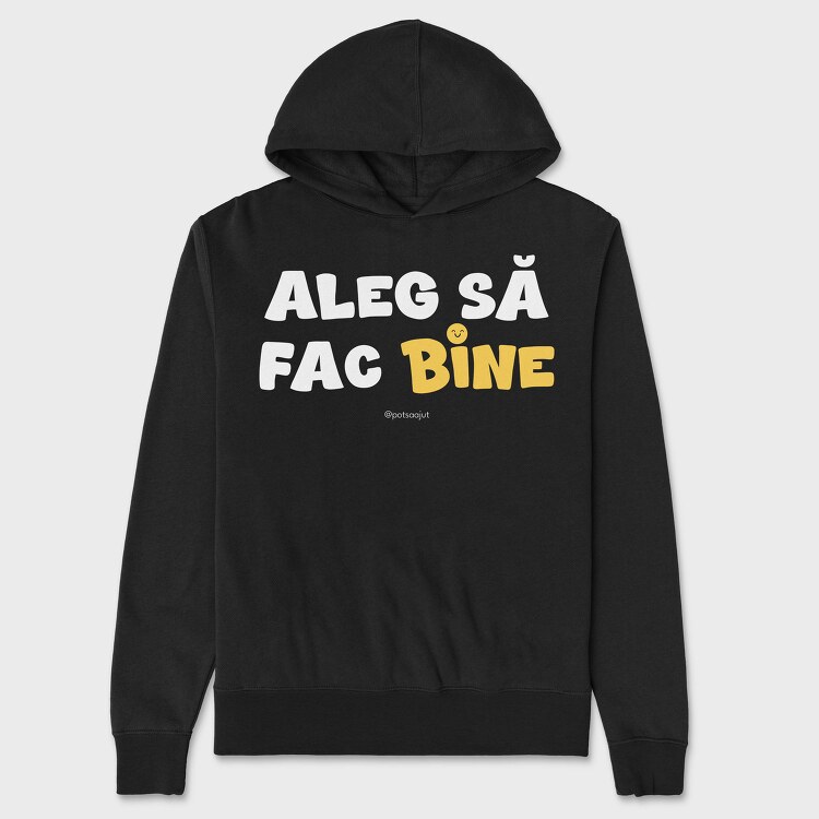 Aleg Să Fac Bine Alb, Hanorac Oversize Barbati...