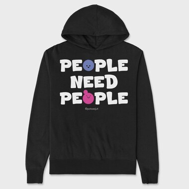 People Need People Alb, Hanorac Oversize Barbati (Unisex)