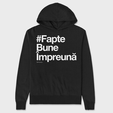 Faptebuneîmpreună Alb, Hanorac Oversize Barbati (Unisex)