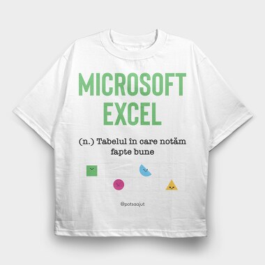 Excel, Tricou Oversize Barbati (Unisex)