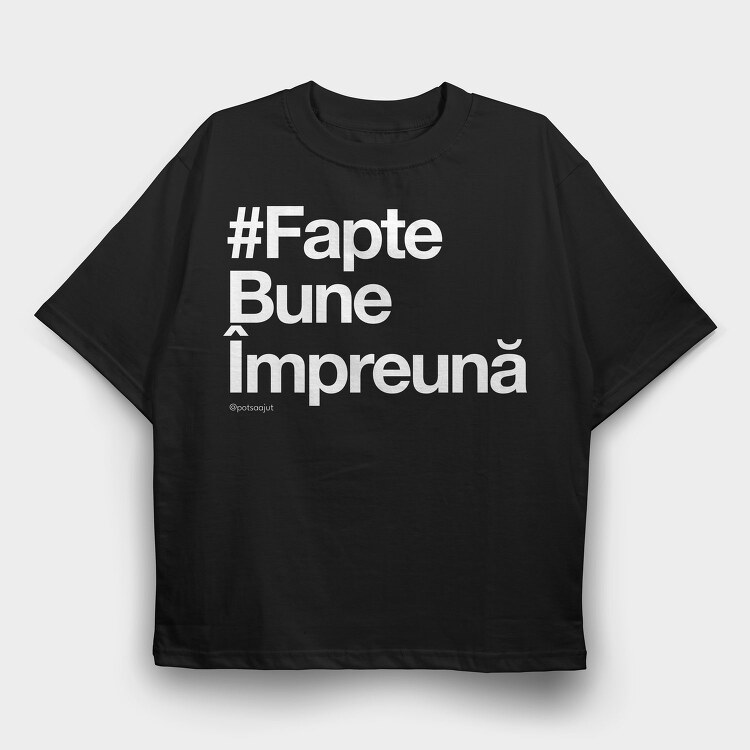 Faptebuneîmpreună Alb, Tricou Oversize Barbati...