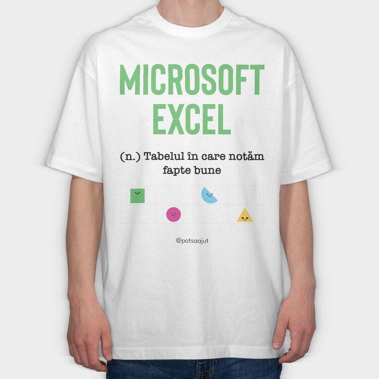 Excel, Tricou Oversize Barbati (Unisex)