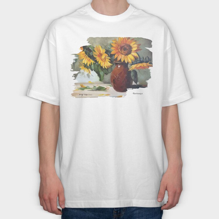 Floarea Soarelui, Tricou Oversize Barbati (Unisex)
