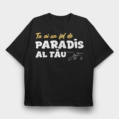 Paradis Alb Galben, Tricou Oversize Barbati (Unisex)