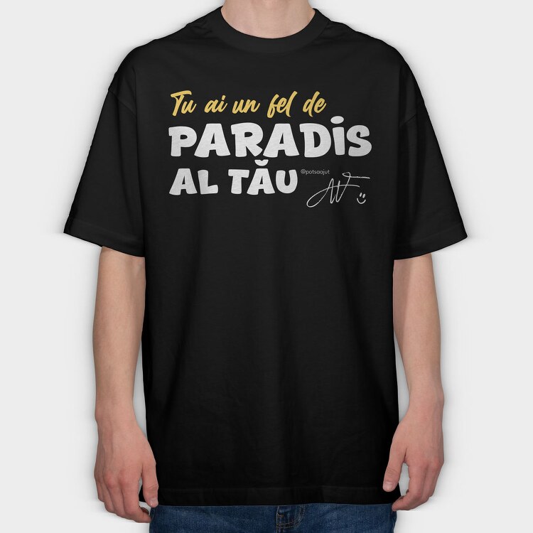 Paradis Alb Galben, Tricou Oversize Barbati...